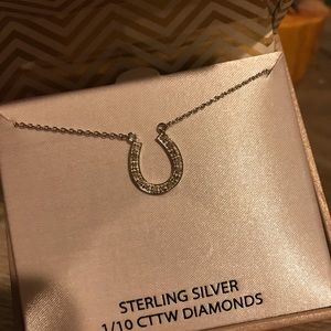 Diamond Horseshoe Pendant Necklace